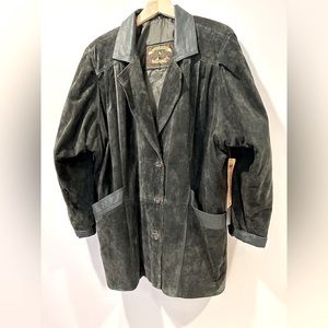 Naturel Women's Vintage Leather Jacket in Green